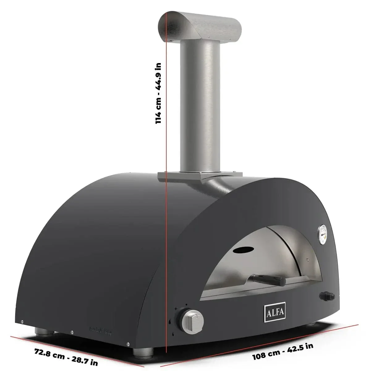 Alfa Moderno 3 Pizze Gas-Fired Pizza Oven (Ruby Red) - Image 4