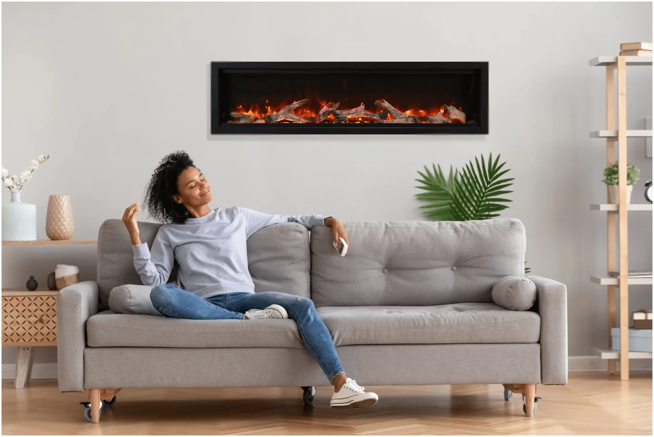 Amantii Symmetry Bespoke 88 Indoor / Outdoor Built-in Electric Fireplace - Image 6