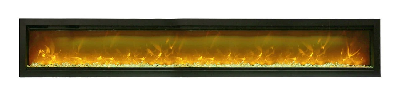 Amantii Symmetry Clean Face 100 Electric Fireplace Built-In Log & Glass w/ Surround