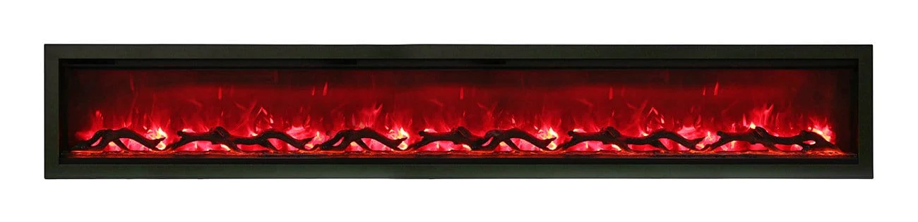 Amantii Symmetry Clean Face 100 Electric Fireplace Built-In Log & Glass w/ Surround - Image 2