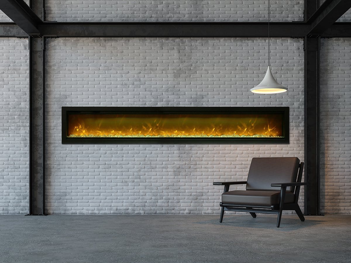Amantii Symmetry Clean Face 100 Electric Fireplace Built-In Log & Glass w/ Surround - Image 3