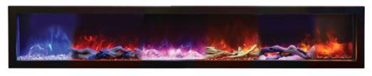 Amantii Symmetry Clean Face 100 Electric Fireplace Built-In Log & Glass w/ Surround - Image 5