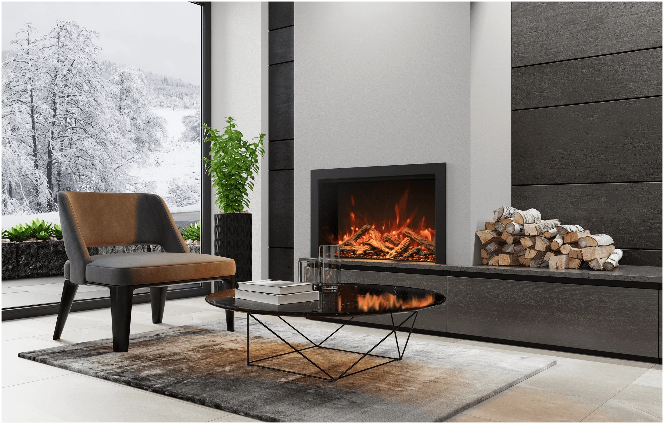 Amantii Traditional Bespoke 30 Indoor/Outdoor Electric Insert Fireplace - Image 11