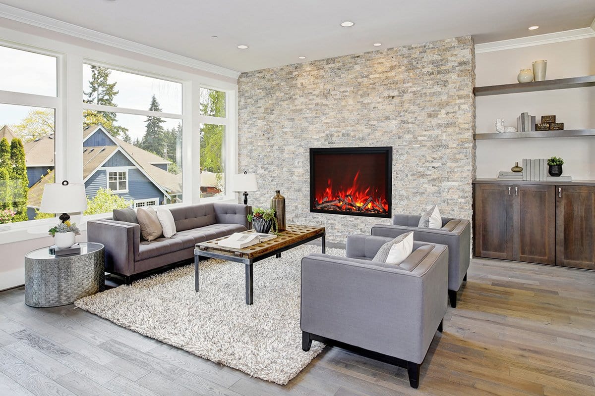 Amantii Traditional Series 48 Indoor / Outdoor Electric Fireplace Insert - Image 4