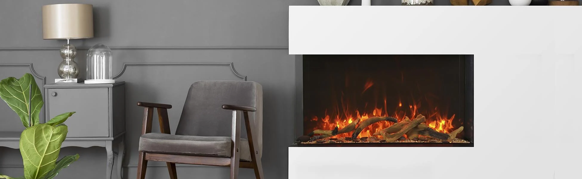 Amantii Tru-View Extra Tall 72 3-sided Indoor / Outdoor Electric Fireplace - Image 5