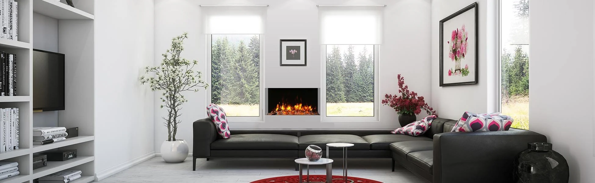 Amantii Tru-View Slim 72 3-sided Indoor / Outdoor Electric Fireplace - Image 8