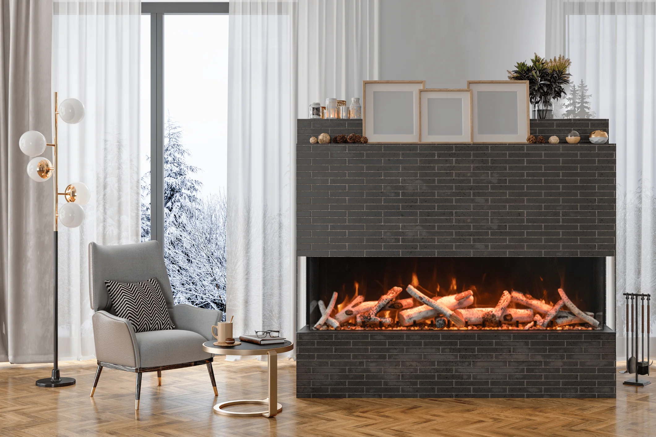 Amantii TruView Bespoke 65 Indoor / Outdoor Electric Fireplace - Image 15