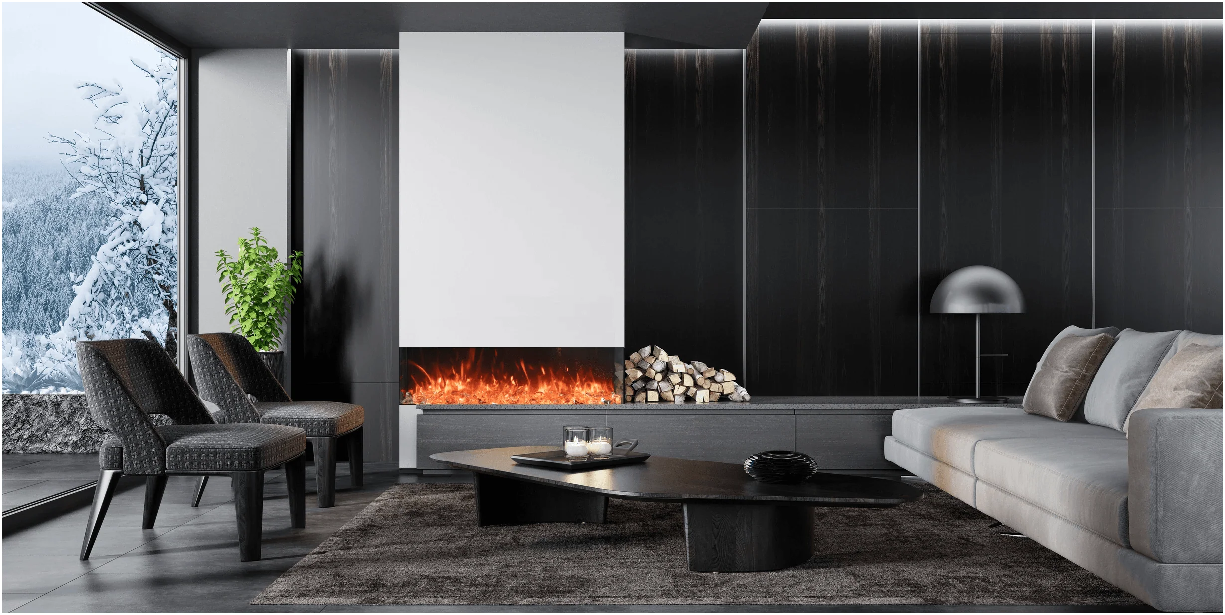 Amantii TruView Bespoke 85 Indoor / Outdoor Electric Fireplace - Image 3