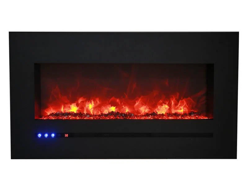 Amantii Wall/Flush-Mount 88" Electric Fireplace w/ Steel Surround