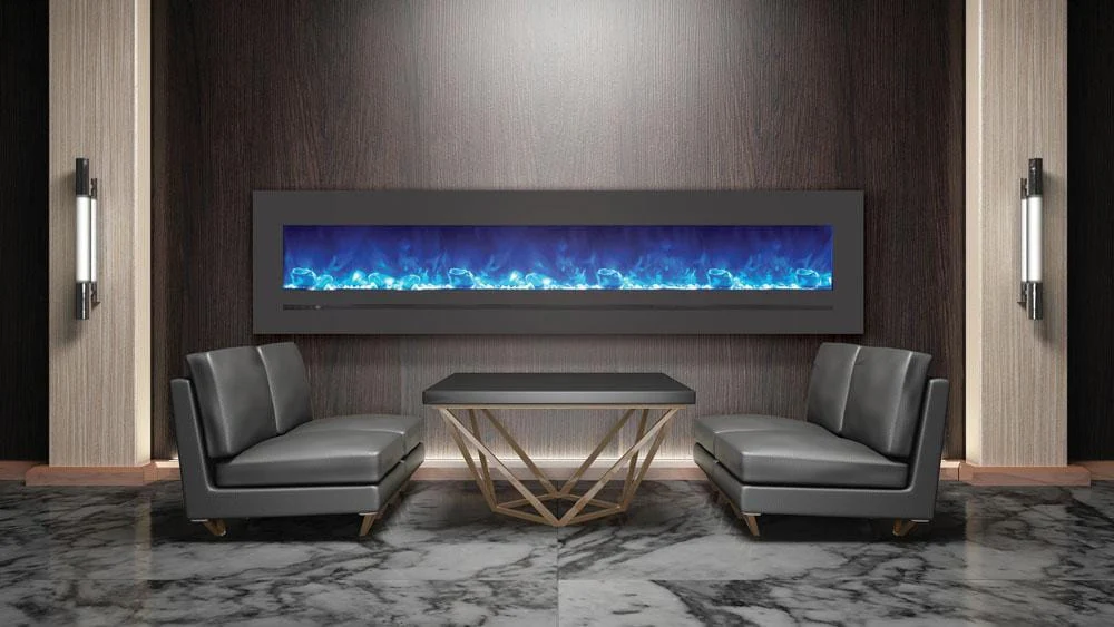 Amantii Wall/Flush-Mount 88" Electric Fireplace w/ Steel Surround - Image 2