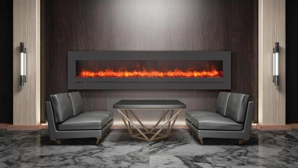 Amantii Wall/Flush-Mount 88" Electric Fireplace w/ Steel Surround - Image 3