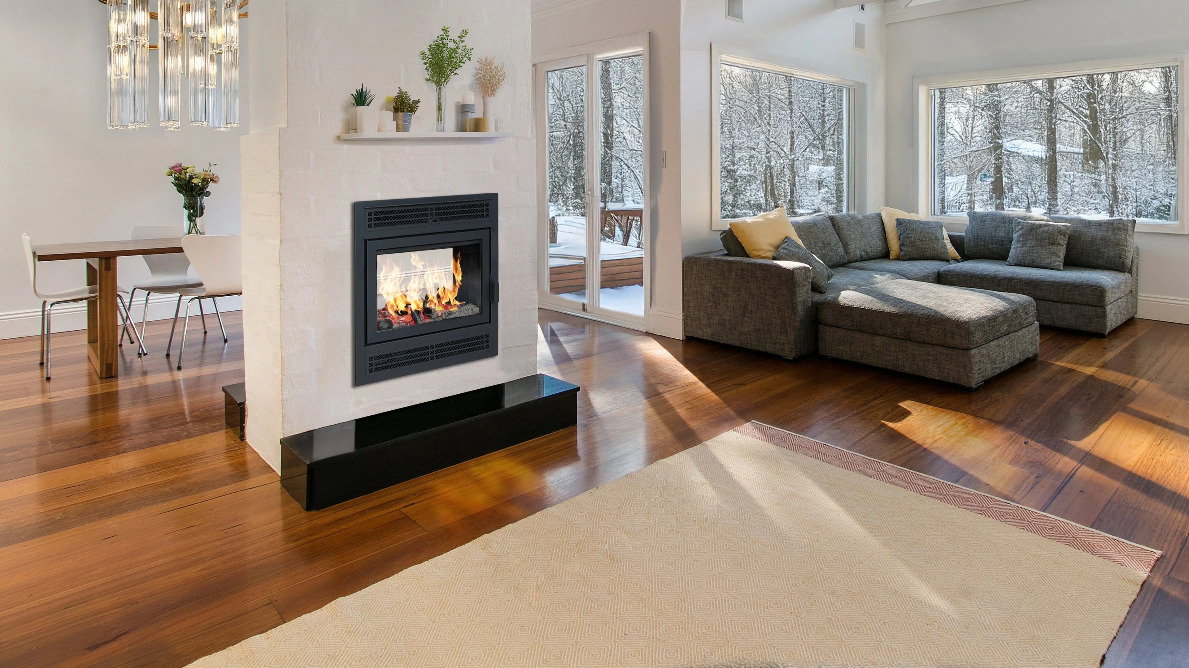Ambiance Fireplaces Astro Duo 38 See-Through Wood Fireplace - Image 5