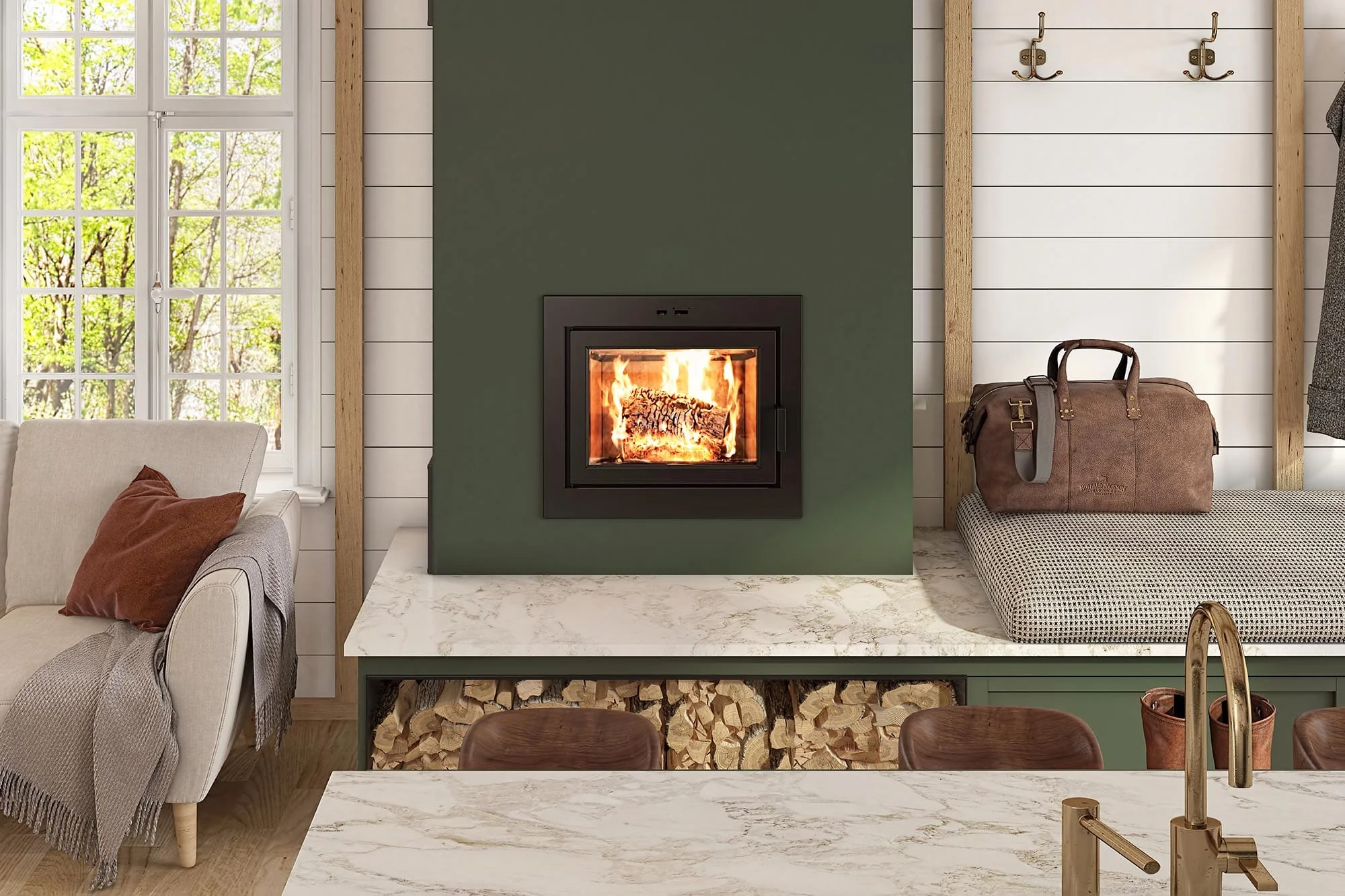 Ambiance Fireplaces Elegance 30 Wood Fireplace (Rectangular Door) - Image 2