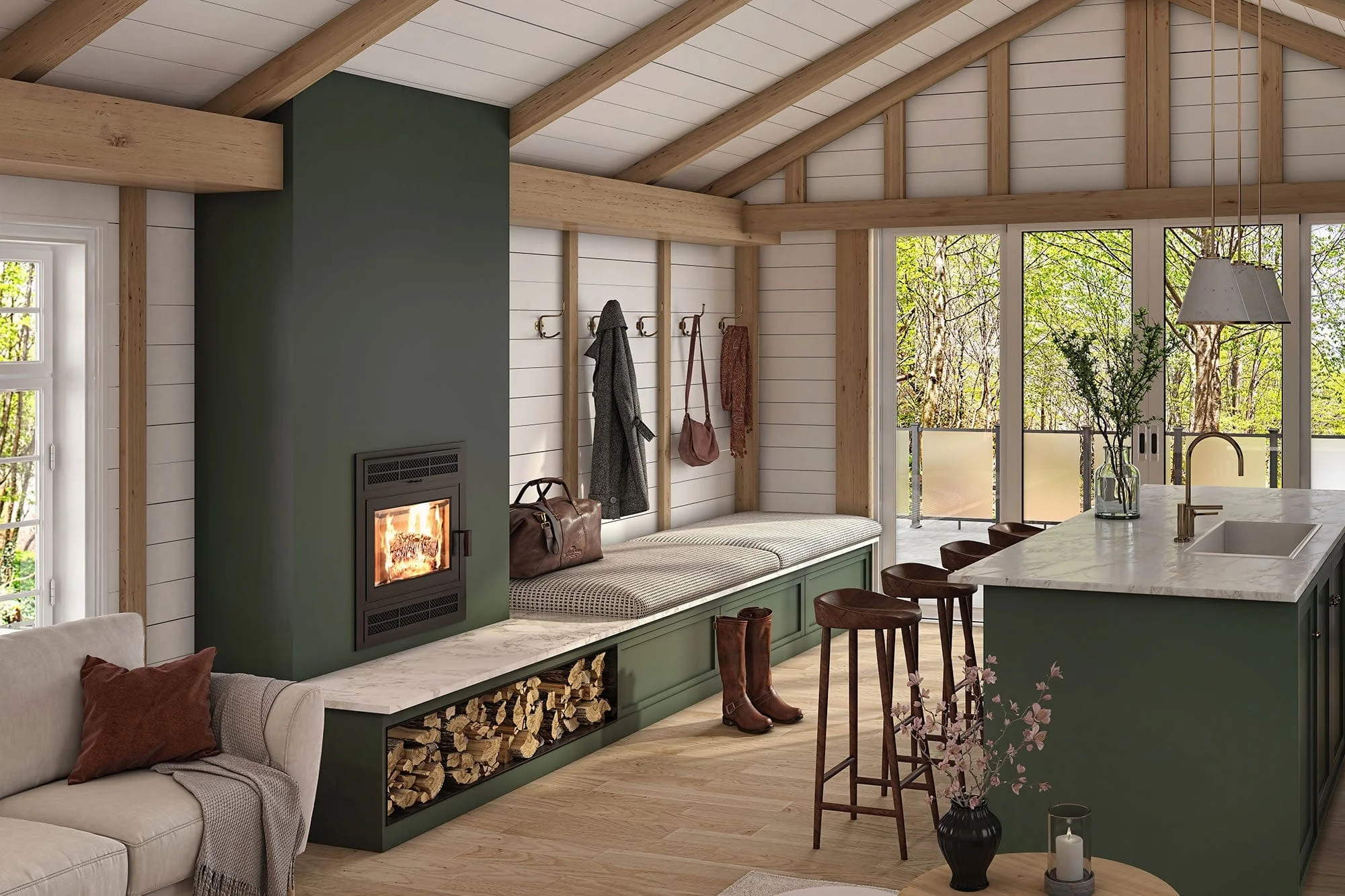 Ambiance Fireplaces Elegance 30 Wood Fireplace (Rectangular Door) - Image 3
