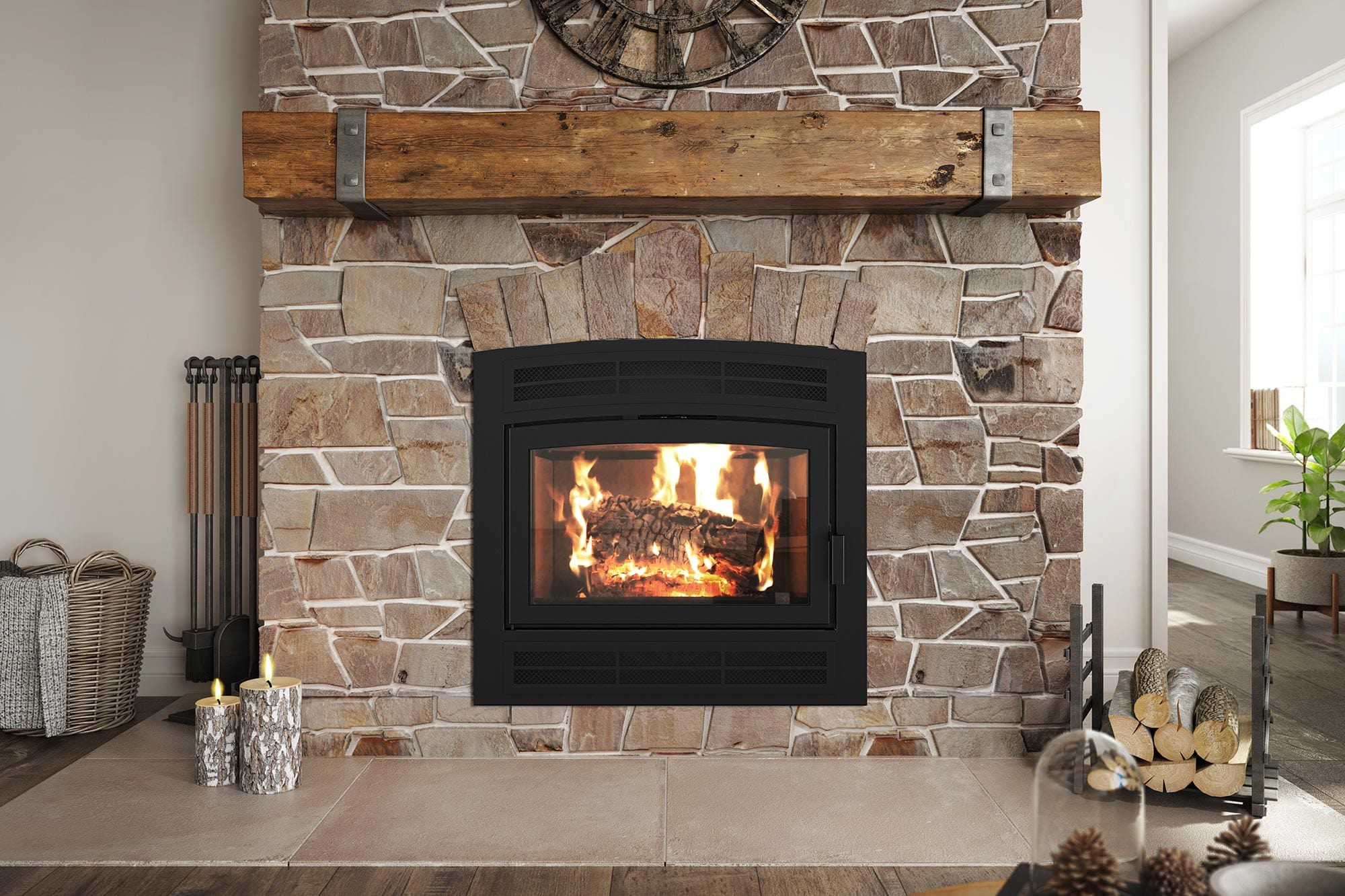 Ambiance Fireplaces Elegance 36 Wood Fireplace (Arched Door) - Image 3