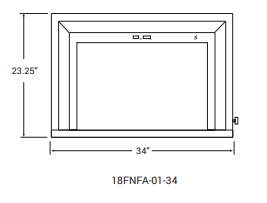 Ambiance Fireplaces Surround 34” X 23” (Fusion 18) - 18FNFA-01-34