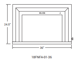 Ambiance Fireplaces Surround 36” X 24” (Fusion 18) - 18FNFA-01-36