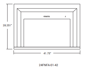 Ambiance Fireplaces Surround 42” X 28” (Fusion 24) - 24FNFA-01-42