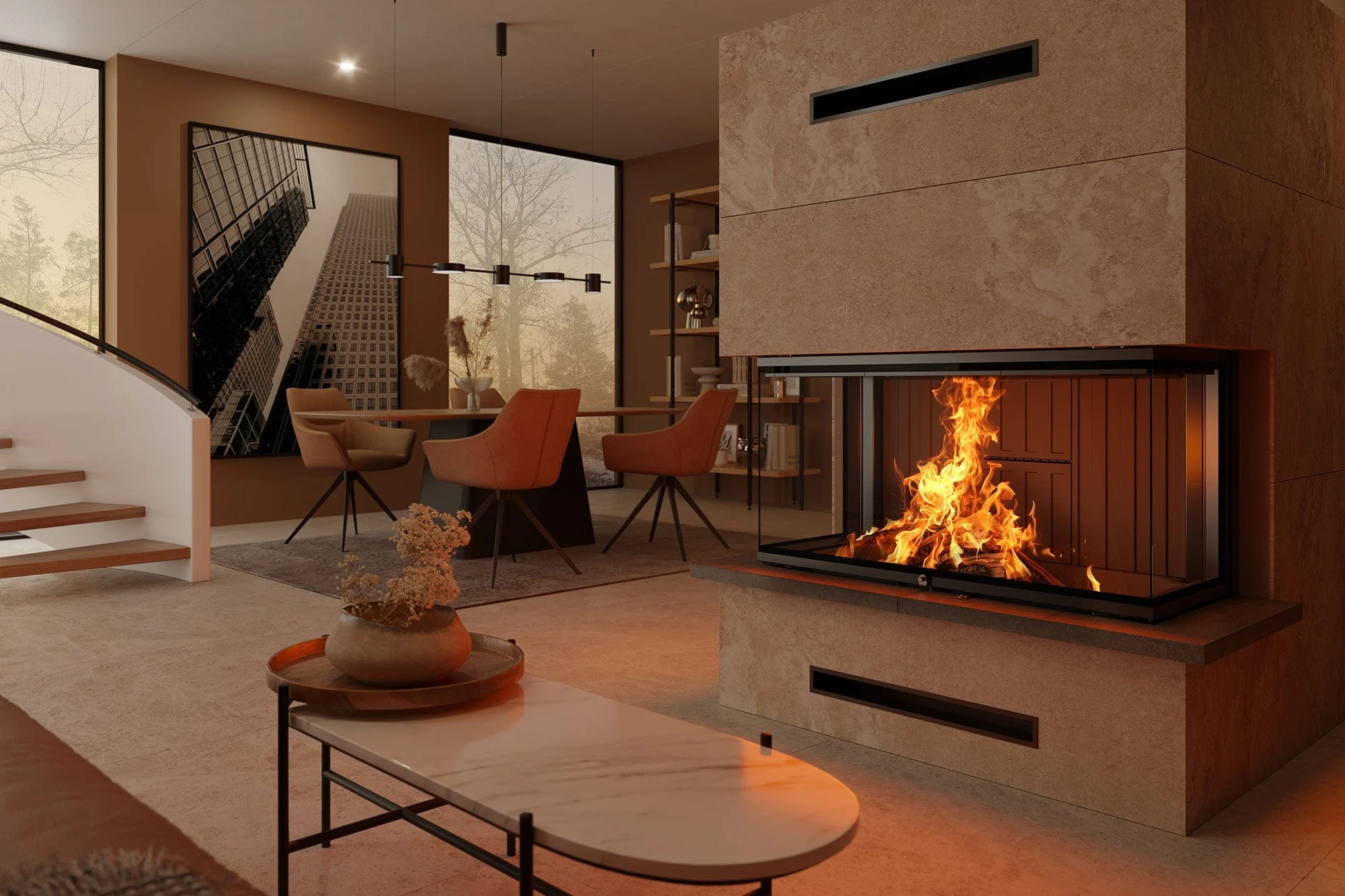 Ambiance Luxus Bay 40 Zero-Clearance Wood Fireplace - Image 3
