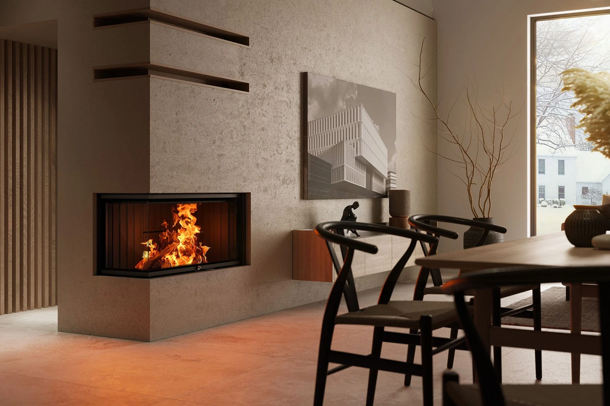 Ambiance Luxus Corner Left 32 Zero-Clearance Wood Fireplace - Image 3