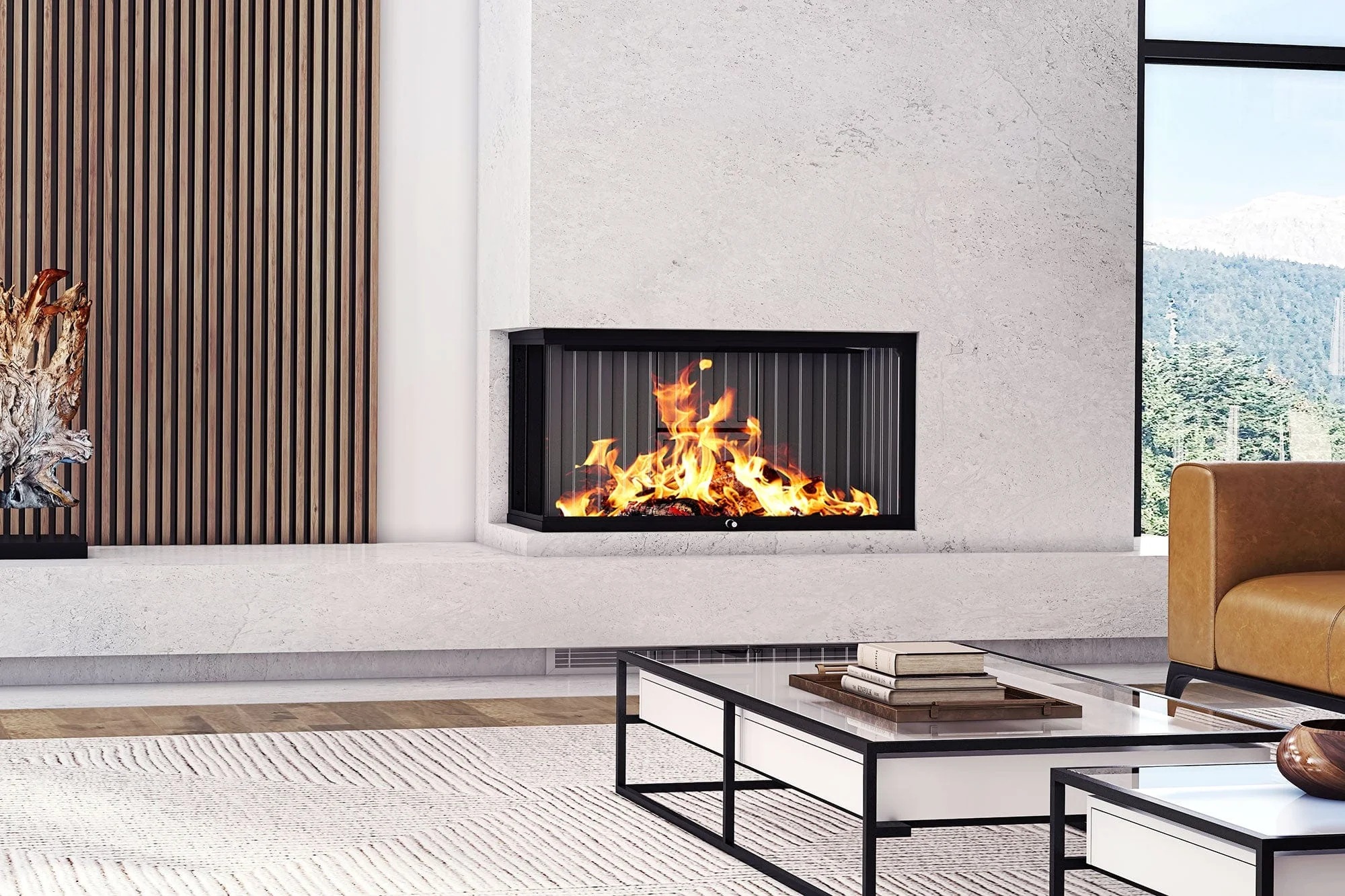 Ambiance Luxus Corner Left 40 Zero-Clearance Wood Fireplace - Image 2
