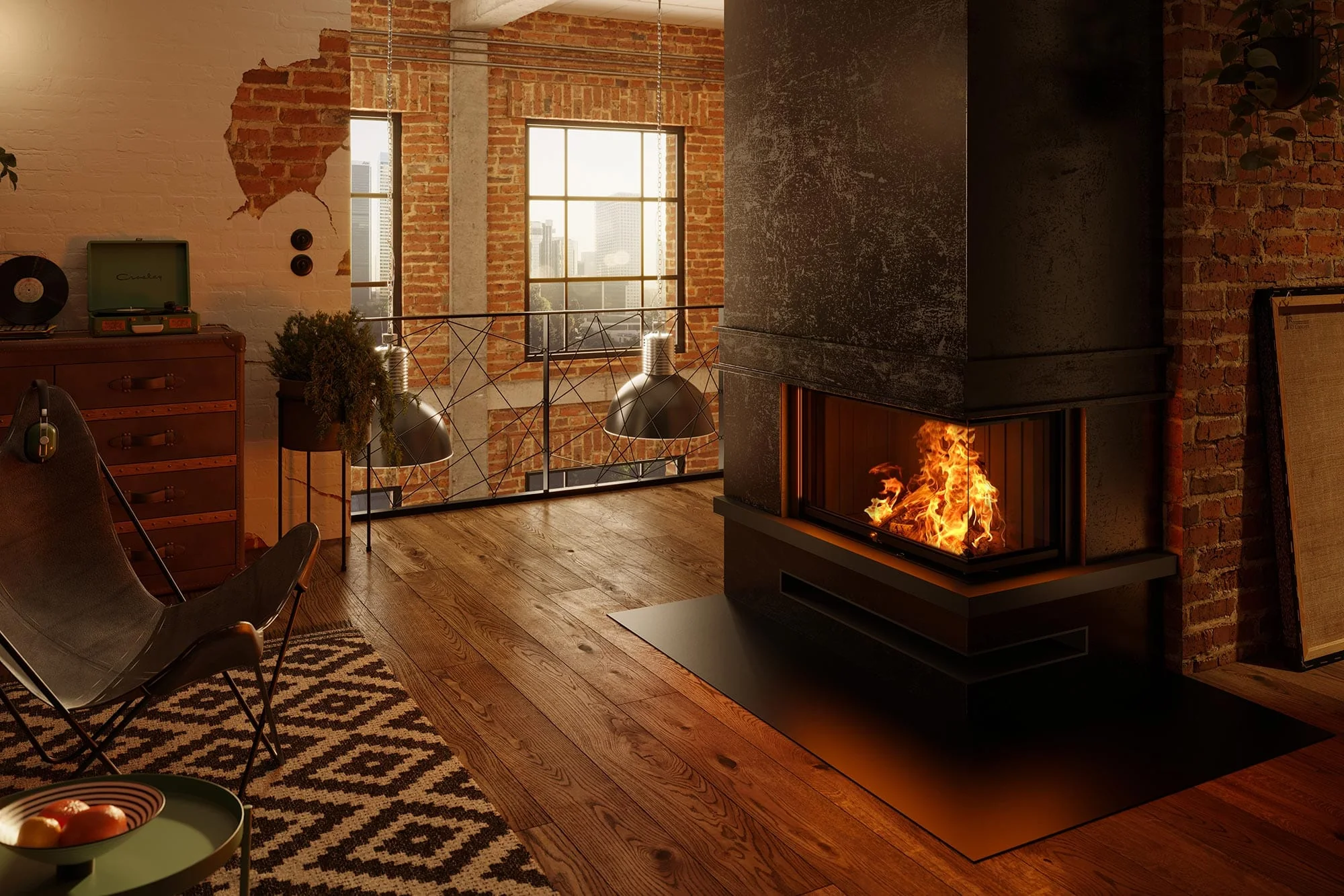Ambiance Luxus Corner Right 40 Zero-Clearance Wood Fireplace - Image 3