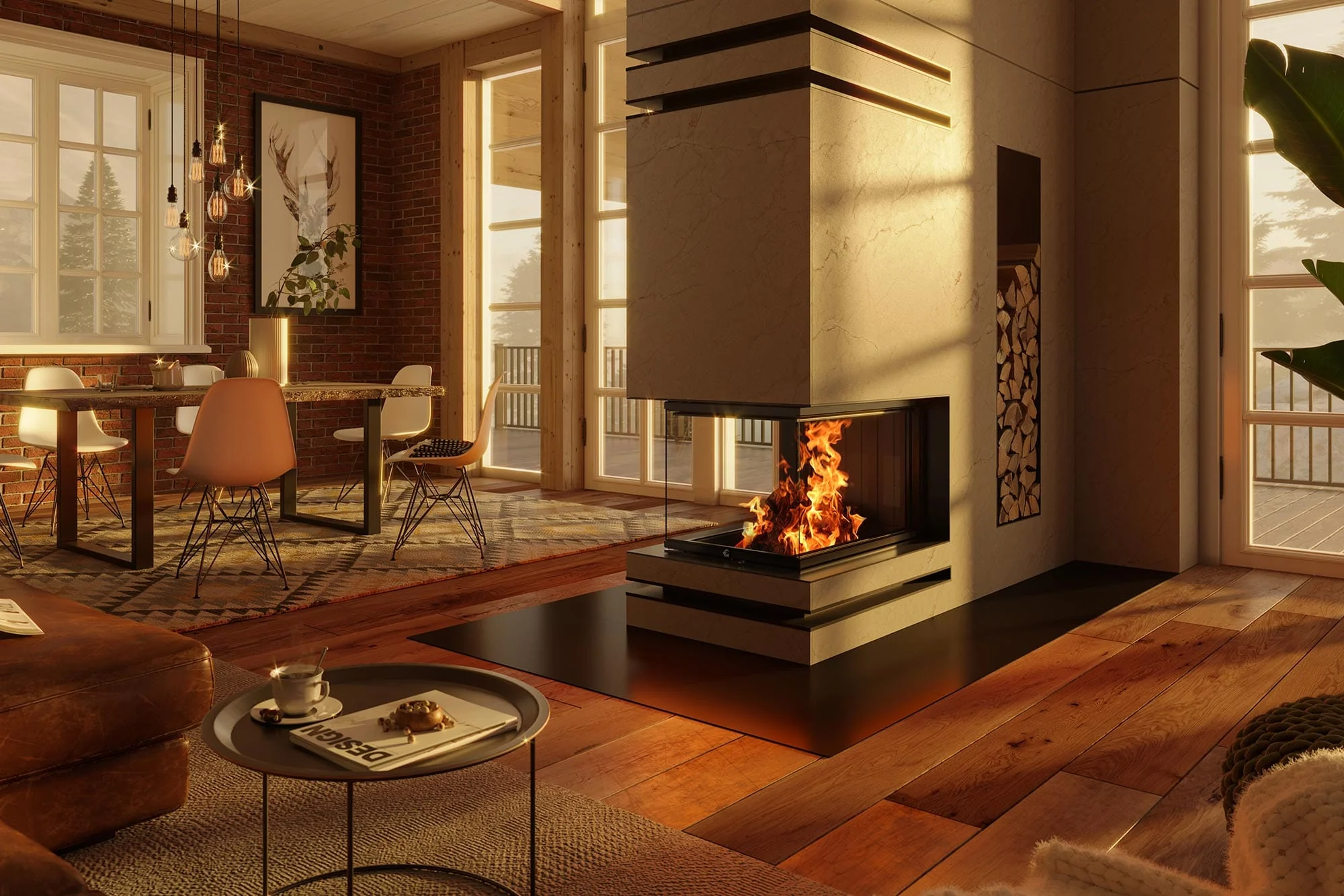 Ambiance Luxus Pier 36 Zero-Clearance Wood Fireplace - Image 3