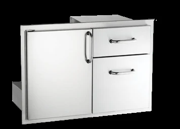 American Outdoor Grill 18" Door with Double Drawer - 18-30-SSDD