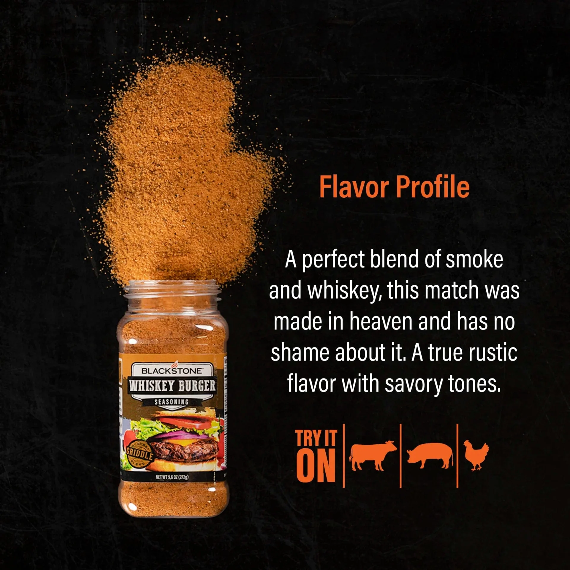 Blackstone Whiskey Burger Seasoning (9.6 oz.) - 4121 - Image 4