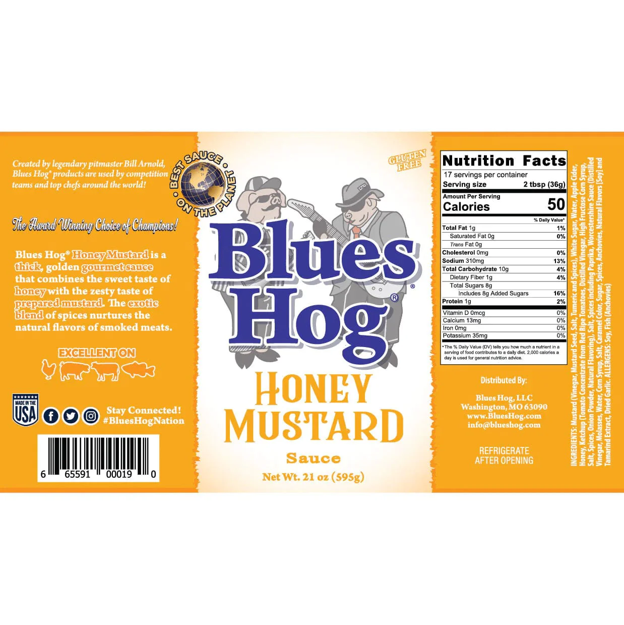 Blues Hog Honey Mustard BBQ Sauce Squeeze Bottle (24 oz.) - 70310 - Image 4