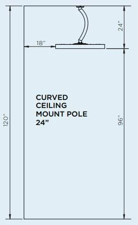Bromic Eclipse Electric Ceiling Pole (24" Curved) - BH3230004