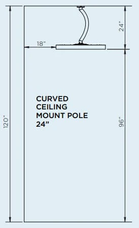 Bromic Eclipse Electric Ceiling Pole (24" Curved) - BH3230004 - Image 2