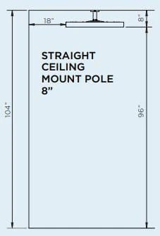 Bromic Eclipse Electric Ceiling Pole (8" Straight) - BH3230001