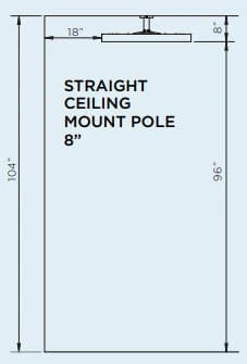 Bromic Eclipse Electric Ceiling Pole (8" Straight) - BH3230001 - Image 2