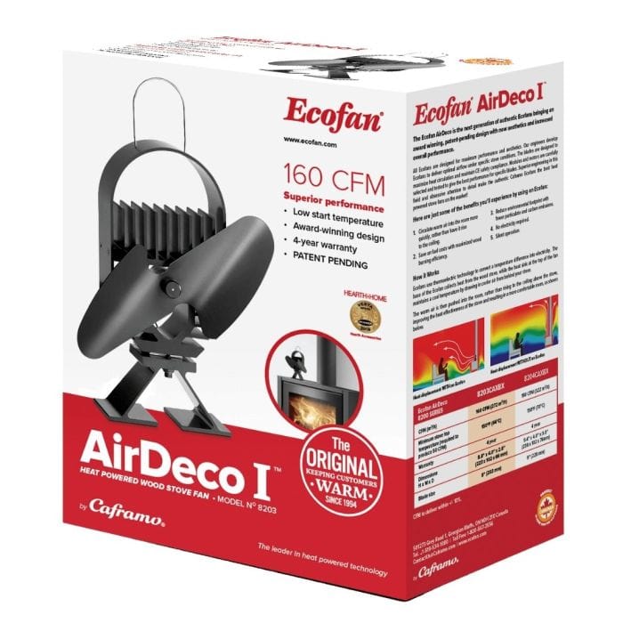 Caframo Ecofan AirDeco I 160 CFM Gas & Wood Stove Fan (Black) - 8203CAXBX - Image 3