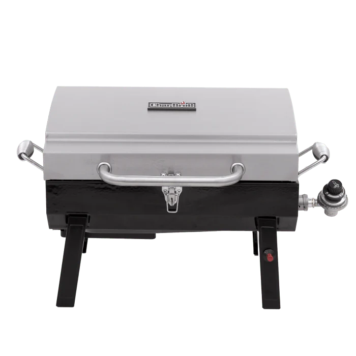 Char Broil 1-Burner Portable Propane Gas Grill in Stainless Steel - Image 4
