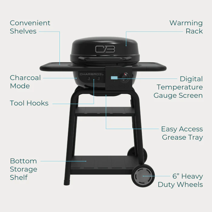 Char Broil Bistro Pro Electric Grill + Charcoal Mode Blackout - Image 10