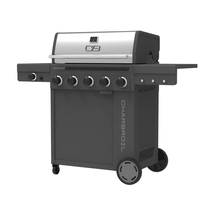 Char Broil Performance Series FlavorMax™ 5 Burner Gas Grill Cabinet with Side Burner Gray - Image 3