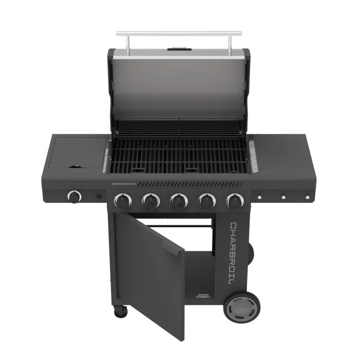 Char Broil Performance Series FlavorMax™ 5 Burner Gas Grill Cabinet with Side Burner Gray - Image 4
