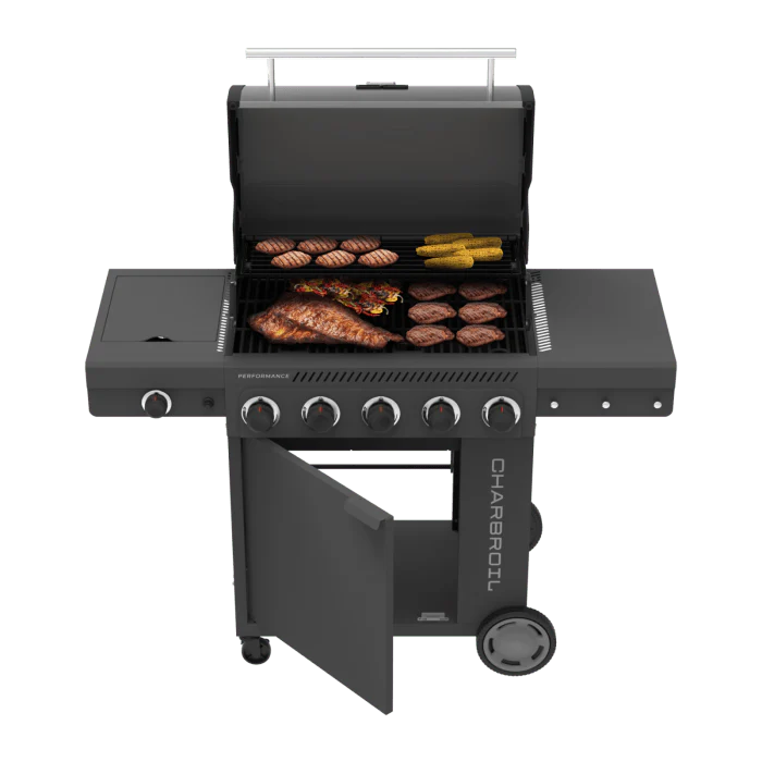 Char Broil Performance Series FlavorMax™ 5 Burner Gas Grill Cabinet with Side Burner Gray - Image 6