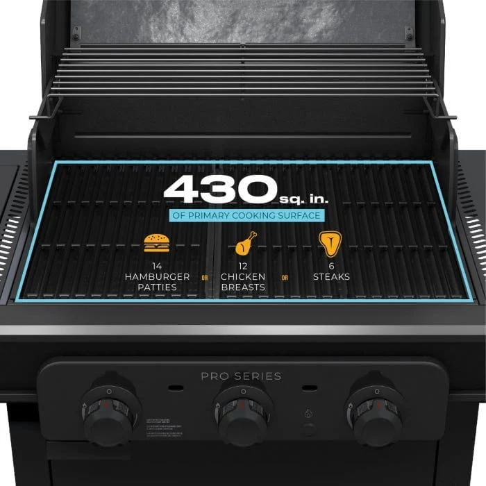 Char Broil Pro Series 3-Burner Gas Grill with Side Burner - Image 9