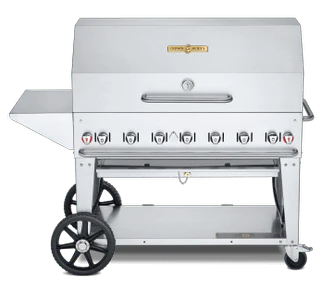 Crown Verity 48" Mobile Grill Single Inlet 50-100 lb. Tank Capacity & Accessory Package - CV-MCB-48-SI50/100-PKG