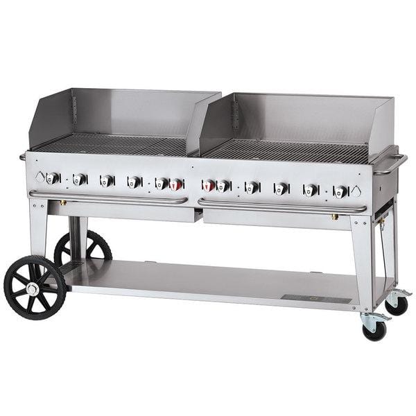 Crown Verity 72" Mobile Grill Single Inlet 50-100 lb. Tank Capacity & Wind Guard Package