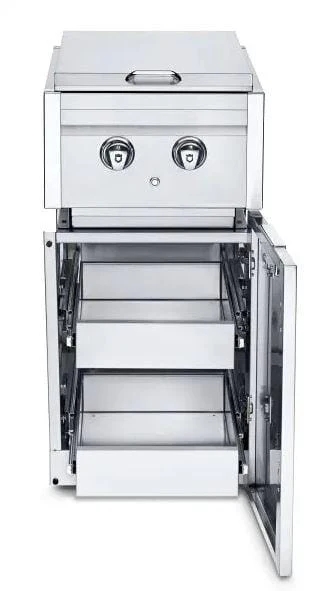 Crown Verity Infinite Series Cabinet Module with Dual Side Burner (Natural Gas) & 2 Single Drawers - ICM-SBNG-2D