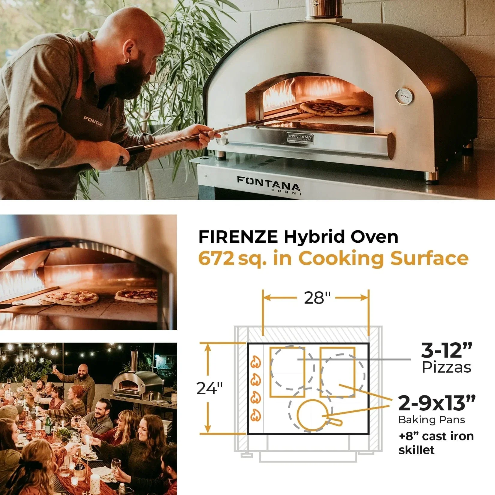 Fontana Forni Firenze Hybrid Gas & Wood Pizza Oven - Image 4