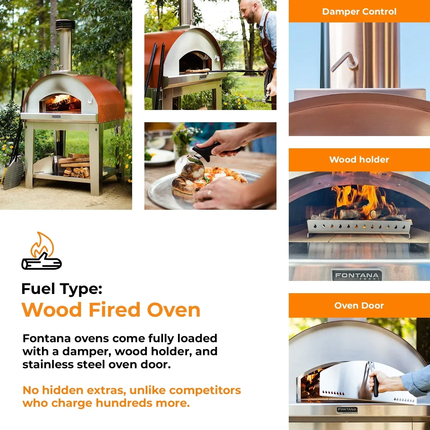 Fontana Forni Margherita Wood-Fired Pizza Oven - Image 4
