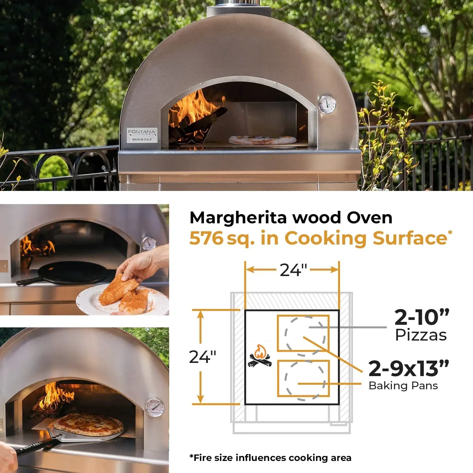 Fontana Forni Margherita Wood-Fired Pizza Oven - Image 5