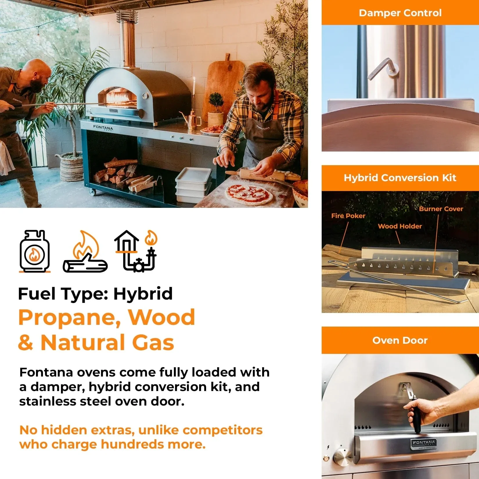 Fontana Forni Napoli Hybrid Gas & Wood Pizza Oven - Image 5