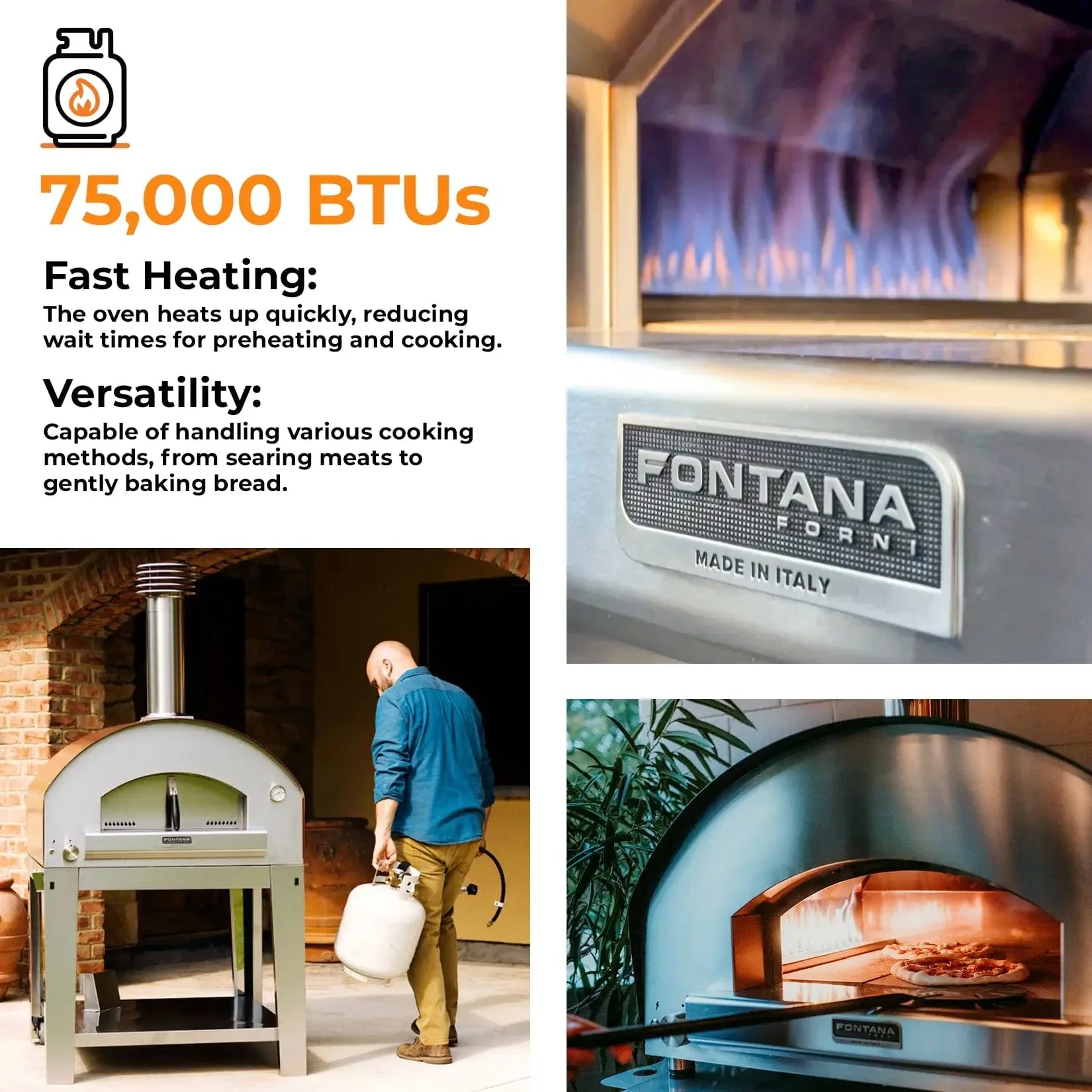 Fontana Forni Roma Hybrid Gas & Wood Pizza Oven - Image 4