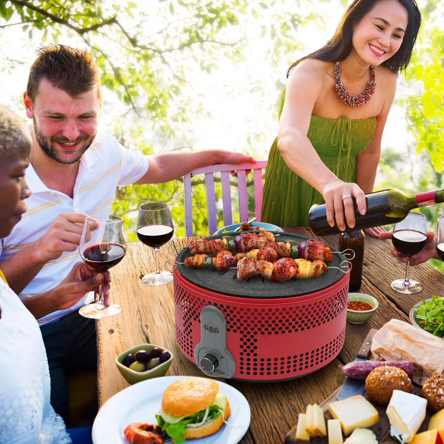 Georgian Bay Grills Canadian Hot Stone Charcoal Grill (Red) - Image 8